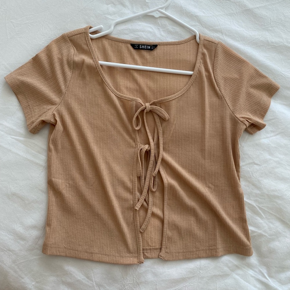 Shein Tie Fromt Solid Too